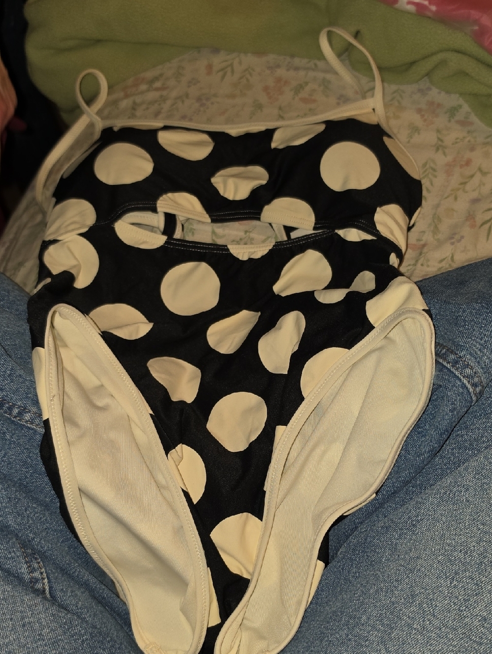 kate spade Black and White Polka Dot One-Piece Swimsuit